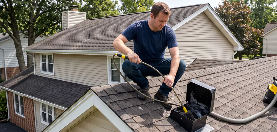 Multi-Story Roof Dryer Vent Cleaning in Abilene